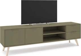 Зелена матова маса за телевизор 180x53x40 cm Campus – Marckeric