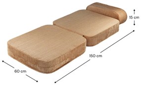 Кафяв детски стол от рипсено кадифе Flip – Wigiwama