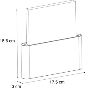 Външна стенна лампа черна с LED за номера на къщи IP54 - Kandi