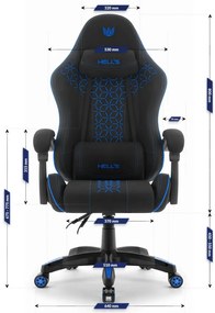 Геймърски стол HC-1008 2.0 с ергономични възглавници - черен и син