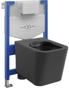 Mexen комплект за вграждане WC конструкция Fenix XS-F с тоалетна чиния Teo, черен мат - 6803385XX85