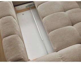 Кафяво-сив шенилов сгъваем/с място за съхранение ъглов диван (десен ъгъл/L форма) Everest – Bobochic Paris