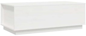 813421 vidaXL Кафе маса, бяла, 100x50x35 см, бор масив