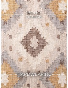 Кремава ръчно изработена ютена пътека 80x200 cm Roya Imani – Elle Decoration