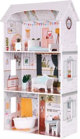 Дървена къща за кукли ALICE - 3 етажа + мебели