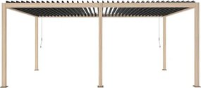 Ръчна пергола Hesperide Evora, Алуминий с дървесен ефект, 6x3 m