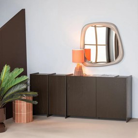 Тъмнокафяв скрин от декор от ясен 200x85x44 cm Brock – WOOOD