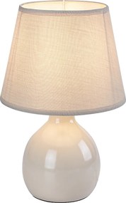 Rabalux Ingrid, настолна лампа, бежова керамична лампа с бежов текстилен абажур, E14 1xMAX40W, В26см, Д17см, кабел: 130см бял PV