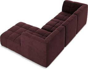 Бордо кадифен ъглов диван (десен ъгъл) Aloha – Makamii