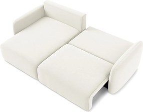 Кремав кадифен сгъваем/с място за съхранение ъглов диван (ляв ъгъл) Kalena – Makamii