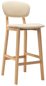289369 vidaXL Бар табуретки, 2 бр, кремави, текстил