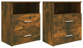 815859 vidaXL Нощни шкафчета, 2 бр, опушен дъб, 50x32x60 см