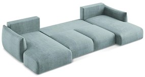 Син сгъваем ъглов диван (U форма) Leila – Makamii
