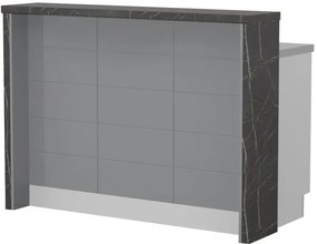 Островна кухненска пейка Hudson-Length: 135 cm.-Gray-Black Stone