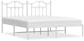 353493 vidaXL Метална рамка за легло с горна табла, черна, 183x213 см
