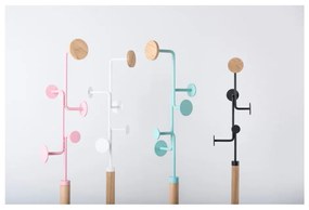 Подова етажерка от масивна дъбова дървесина с черни детайли Hook - Gazzda