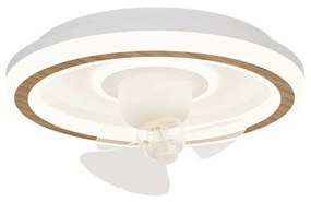 Бяло LED осветително тяло за таван с дистанционно управление и вентилатор Alan Move – SULION