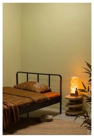 Черно метално единично легло с решетка 120x200 cm Mees - WOOOD