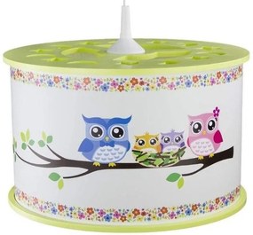 Висяща таванна лампа Elobra Owl Family-Prasino
