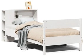 3322964 vidaXL Легло с етажерка за книги, без матрак, 100x200 см, бор масив