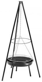 Градинско огнище с решетка, на статив