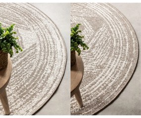 Кафяво-кремав кръгъл външен килим ø 140 cm Gemini – Elle Decoration