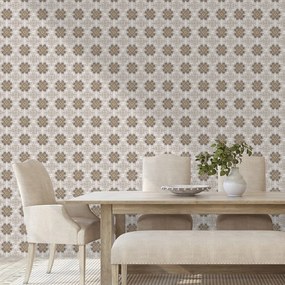 Самозалепващ тапет – Кафяви цветни орнаменти