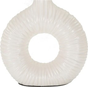 Бяла керамична настолна лампа с текстилен абажур (височина 43 cm) Seta – Mauro Ferretti