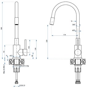 Стоманена мивка LUKE 100 Black