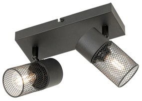 Индустриален прожектор черен 2-светлина регулируем - Jim