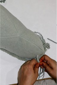 Текстилна детска кошница за играчки в кремав и светлозелен цвят 60x24x30 cm Big Snail – Lorena Canals