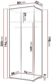 Гардероб Calabrini 2-врата-Natural