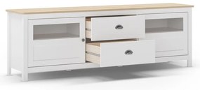 Бяла маса за телевизор от масивен бор 180x59 cm Misti – Marckeric