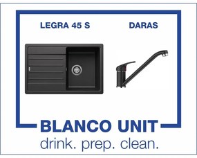 BLANCO LEGRA 45S и смесител BLANCO DARAS цвят Антрацит Промо пакет мивка със смесител
