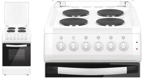 Електрическа готварска печка ZEPHYR ZP 1441 4E50F, 4 котлона, 6 функции, 50 литра, Конвекция, Клас А, Бял