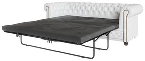 Бял разтегателен диван в имитация на кожа 203 cm York - Ropez