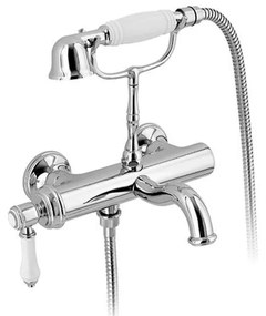 Стенна батерия за вана в лъскаво-сребрист цвят (2 изхода) Vienna – Sapho