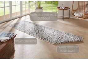 Сив и кремав килим на открито , 80 x 250 cm Jardin - NORTHRUGS