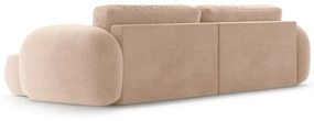 Бежов кадифен сгъваем/с място за съхранение ъглов диван Tonale – Cosmopolitan Design