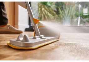 Моп със спрей Joseph Joseph CleanTech 65004, 145 см, Гъба за упорити петна, Стенна скоба, Сив