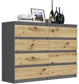 Модерен скрин с 8 чекмеджета R-140-S8 - различни цветови варианти антрацит микс артисън