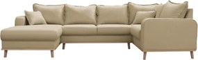 Бежов ъглов диван (ляв ъгъл) Beata - Ropez