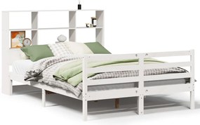 3321898 vidaXL Легло с етажерка за книги, без матрак, 120x200 см, бор масив