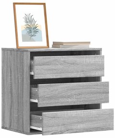 852848 vidaXL Ъглов скрин с чекмеджета сив сонома 60x41x58cm, инженерно дърво