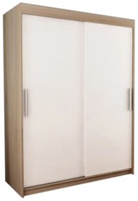 Гардероб с плъзгащи врати MORI 150, 150x200x62, Сонома/бял