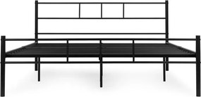 Черно метално легло със стабилна рамка