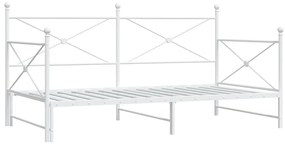 4104690 vidaXL Дневна спалня с багажник без матрак Бяла 100x190 cm Стомана