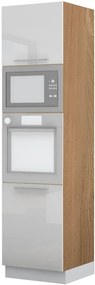 Висок подов шкаф за фурна Raval K23-60-RM-Walnut - White glossy