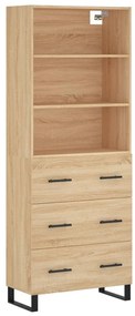3189408 vidaXL Висок шкаф, дъб сонома, 69,5x34x180 см, инженерно дърво