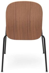 Кафяви/в цвят кафяв коняк трапезни столове в комплект за подреждане 2 бр. от декор от орех Book – Gazzda